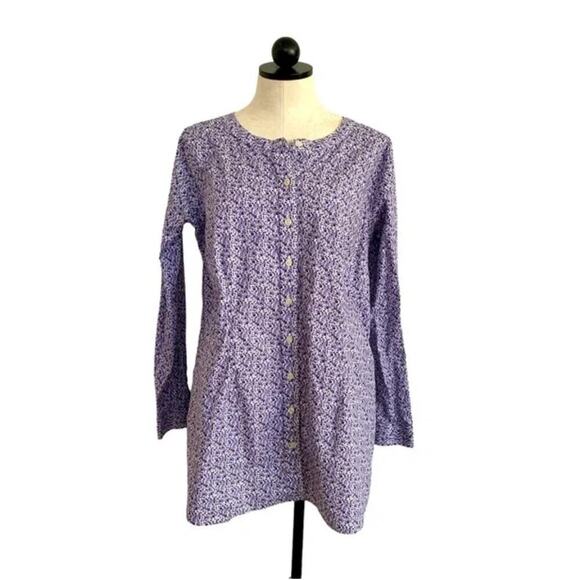 2/$25 XS Duluth Trading Wrinklefighter Button Down Long Sleeve Tunic Top pocket - Picture 1 of 10